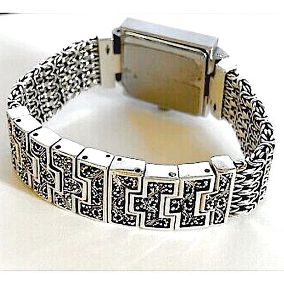 LOIS HILL Automatic Sterling Silver Bracelet Watch NWOT - Picture 4 of 10